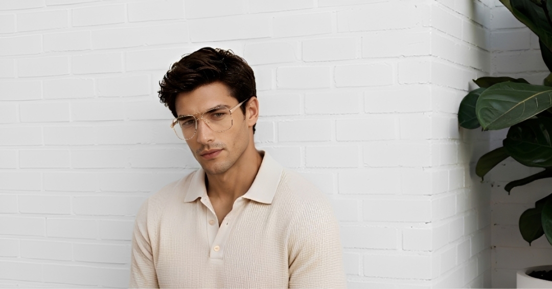 man wearing glasses in white color