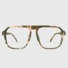 Camouflage-patterned glasses displayed on a neutral background, showcasing their unique design and material.