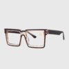Square-framed glasses with brown temples, showcasing a modern and stylish design.
